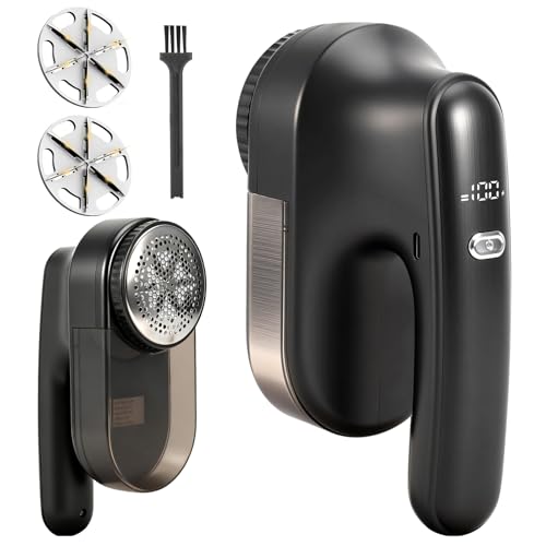 Killrose Fabric Shaver for Clothing，Rechargeable Lint Shaver with 2.7in Large Shaving Head, 6-Leaf Blades & LED Display,2-Speed Sweater Shavers to Remove Pilling from Clothes, Furniture, Sofa, Blanket