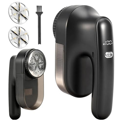 Killrose Fabric Shaver for Clothing，Rechargeable Lint Shaver with 2.7in Large Shaving Head, 6-Leaf Blades & LED Display,2-Speed Sweater Shavers to Remove Pilling from Clothes, Furniture, Sofa, Blanket