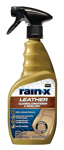 Rain-X 620236SRP Leather Cleaner Conditioner & Repellent for Car Interiors, Cleans + Repels while Moisturizing, Restores Leather to Natural, Fresh Scent without Residue 16 Fl Oz. - style: Leather Cleaner