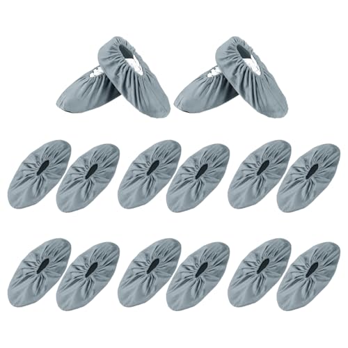 PATIKIL Reusable Shoe Covers, Non-Slip Shoe Protectors Cover Polyester Washable Foot Boot Covering - color: Gray, size: 12 inch