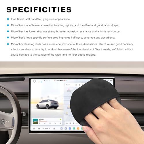 Ohleats 2PCS Car Screen Cleaner, Microfiber Cleaning Pad, Round - color: Round,2Pcs