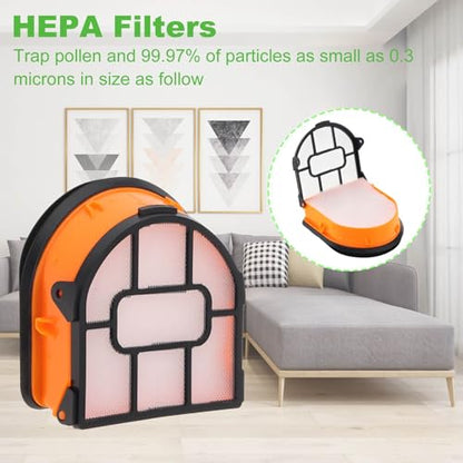 Vacuum Brush Rollers 6Pcs, WD161 Vacuum Roller and Filter Replacement, Fit for Shark HydroVac MessMaster Wet Dry Vacuum Cleaner WD161 WD261 AW261, 2 Brush Rollers, 2 Foam Filters, 1 Cleaning Tool