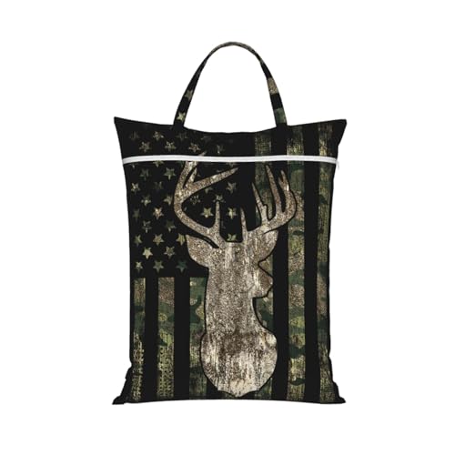 Camo Camouflage American Flag Hunting Deer Travel Laundry Bags Cloth Diaper Wet Bags Handle Washable Dirty Clothes Bags Wet Dry Bag Suitcase Gym Swimming Pool College Dorm Wet Bag - color: 1 PC32, size: One Size