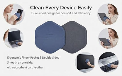 Multi-Purpose Screen Cleaner Ultra-Fine Microfiber Cleaning Mitt, Reusable Lint-Free Streak-Free Wipe for Electronic Screens, Car Dashboard, Leather Products, Compatible with Leather Cleaners (Blue) - color: Blue