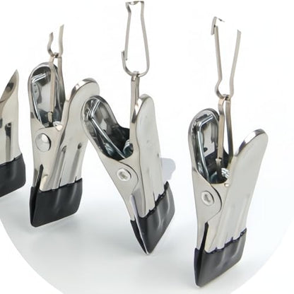 Pants Hanger Clothes Laundry Drying Rack with Clip Metal Black - color: Black
