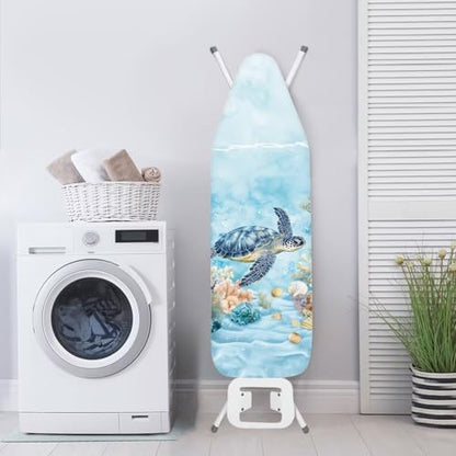 Turtle Iron Board Cover Heavy Duty Padding Ironing Board Covers with Elastic Edge Fastener Hook and Loop Design Universal Size 15向4 inches - color: Turtle