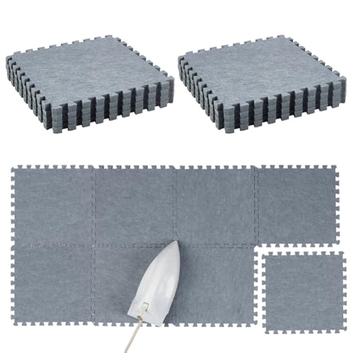 ACRNIGHEET 8 Pack Wool Ironing Mat, 17.7" x 35" Ironing Pad, Heat-Resistant Double Non-Slip Sided Spliceable, Wool Pressing Mat for Quilting, Garment Making, and Large Fabric Projects
