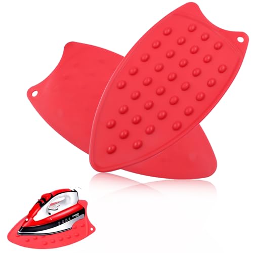 Silicone Iron Rest Pads Mat, Red, 2 Pcs - color: Red