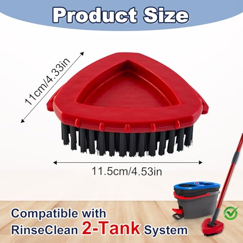 Scrubber Mop Head for Ocedar, Upgrade Scrub Brush for Ocedar, Spin Mop Scrub Brush Head for O Cedar RinseClean 2-Tank, More Bristles Scrub Brush Attachment for Bathroom - size: 1 Pack Scrubber Mop Head-2Tank