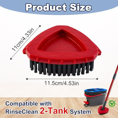 Scrubber Mop Head for Ocedar, Upgrade Scrub Brush for Ocedar, Spin Mop Scrub Brush Head for O Cedar RinseClean 2-Tank, More Bristles Scrub Brush Attachment for Bathroom - size: 1 Pack Scrubber Mop Head-2Tank