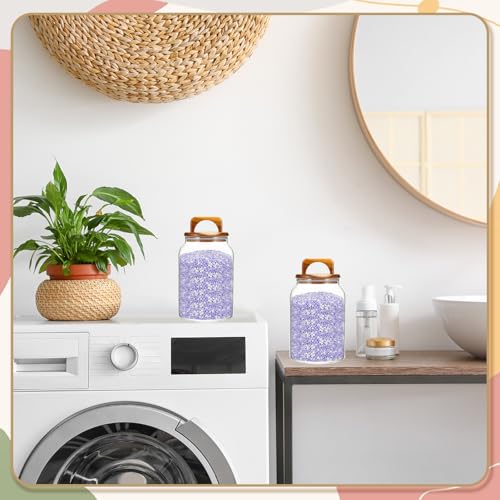 SiliFine 4 Pcs 64oz Glass Laundry Storage Containers with Handle and Scoops