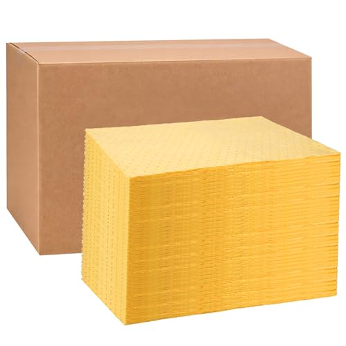 Hoolerry 30 Pcs Oil Absorbent Pad for Spill, 13.5 x 17.5 Inch, Yellow - color: Yellow, size: 13.5 x 17.5 Inch