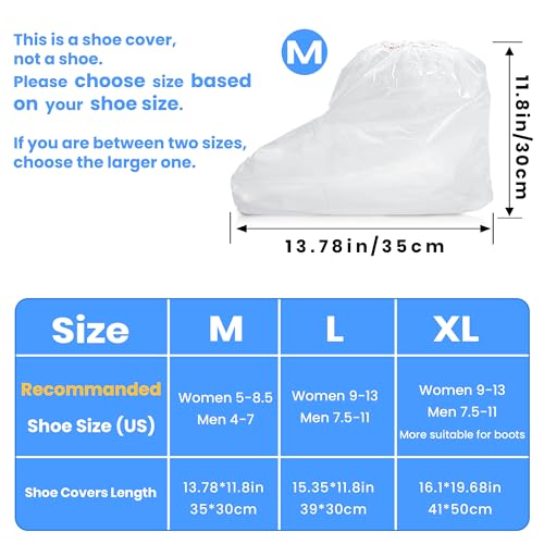 10 Pairs Disposable Waterproof Shoe Covers for Rain - Plastic Rain Shoe Covers - Non-Slip Indoor Outdoor Rain Cover for Shoes,Plastic Overshoes for Men Women -Water Proof Boot Protector – Clear– M - color: M（women 5-8.5, Men 4-7)-‎clear