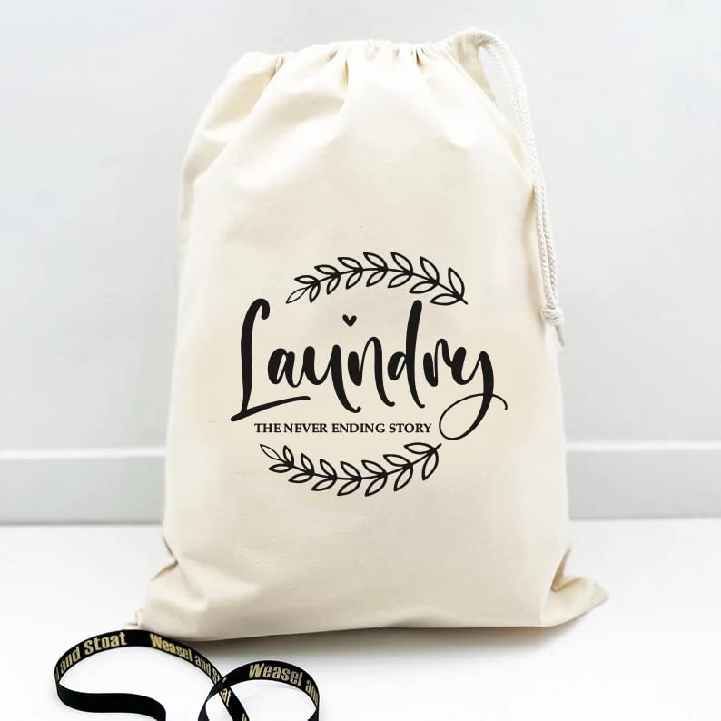 Mayatra's Cotton Laundry Bag for Clothes - Travel Organizer - Eco-Friendly 100% Pure Cotton Drawstring Bag - Large Size - Hanging Laundry Bag Foldable and Washable (Pack Of 2)