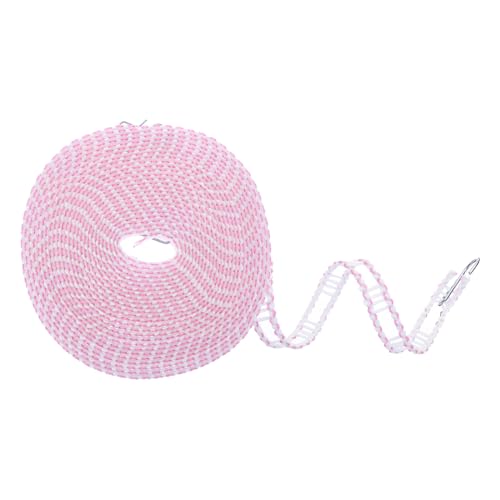 uxcell Windproof Clothesline, 10M 33ft Plastic Non-Slip Clothes Drying Rope Portable Travel Clothesline for Courtyard Outdoor Laundry Camping, Pink - color: Pink, size: 32.8ft