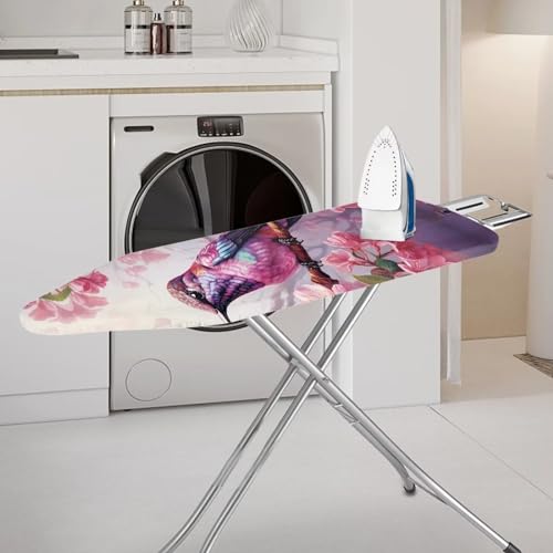 Hummingbird Flower Ironing Board Cover and Pad 15x54 Iron Board Protective Guard Stretchy Cover for Standard Size Built in Ironing Board Sleeve with Elastic Edge Gifts for Women Pink - color: Hummingbird Flower Pink