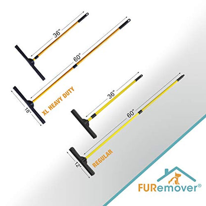FURemover Pet Hair Removal Rubber Broom, 60" Handle, 2-Piece Set - color: Furemover Original and Pro Broom Set