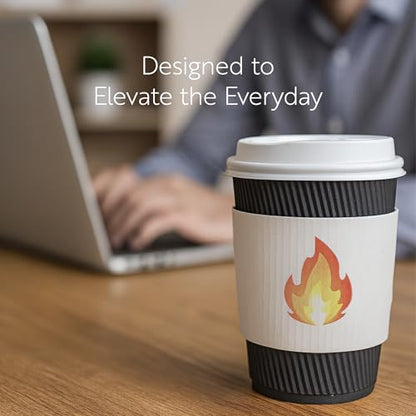 Restaurantware White Paper Fire Emoji Coffee Cup Sleeve, 50 Pack - color: White, size: Fire