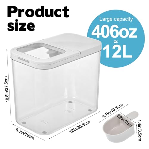 12L Laundry Detergent Dispenser with One-Press Lid & Measuring Spoon Tall Slim Laundry Powder Container for Laundry Room Organization Large Airtight Dishwasher Pod Holder for Storage Pod Bead Powder