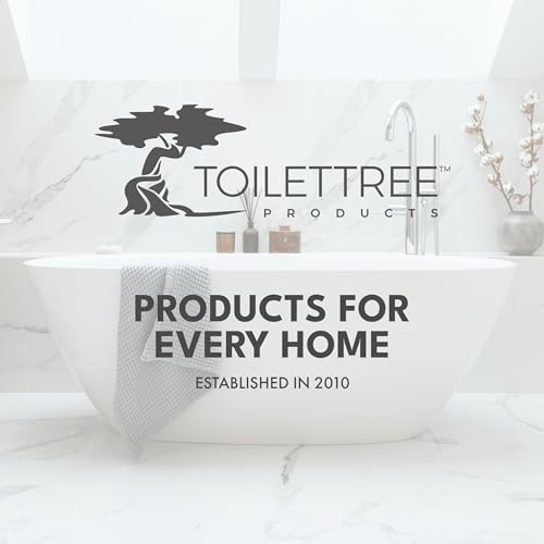 ToiletTree Products Toilet Brush with Lid - Sleek Bowl Brush and Holder - Heavy-Weight Base - Lidded Toilet Bowl Cleaner - White - style: White