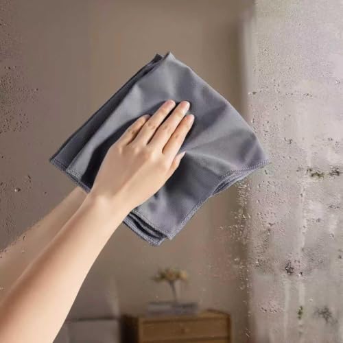 Microfiber Glass Cleaning Cloth 8 Pack, 16 Inch x 12 Inch, Lint Free Quickly Clean Window, Glasses, Windshields, Mirrors, and Stainless Steel, Grey - color: Grey1