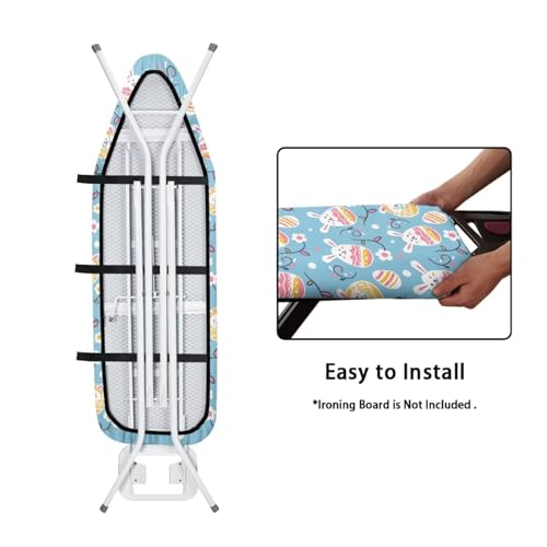 Flashideas Cute Bunny Ironing Board Cover and Pad Standard Size Ironing Board Cover and Pad Ventilate Extra Wide Ironing Pad for Table Modern Design, CZA12 - color: Cute Bunny