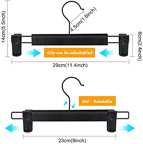 Pants Hangers with Clips, Skirt Hangers, 10 Pack, Black - color: Black, size: 10Pack