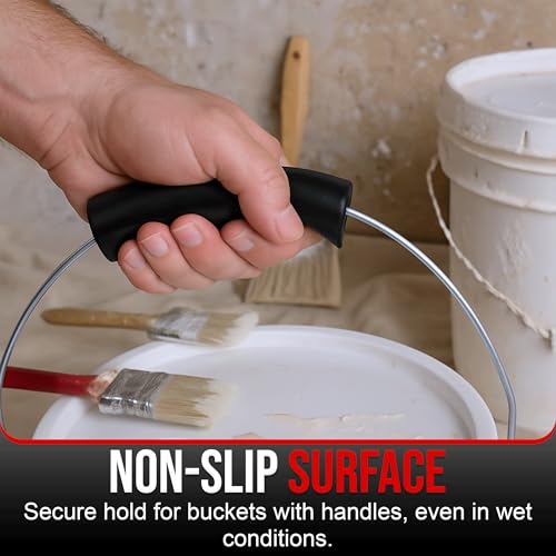 USA-Made Bucket Grip for 5 Gallon Buckets, Ergonomic, Durable Handle Grip for Heavy-Duty Buckets | Easy to Install, Comfortable for Gardening, Construction, DIY | Fits 5 Gal Handle (Pack of 2) - size: Pack of 2