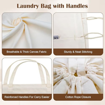Canvas Laundry Bag 33"Wx 35"H, Extra Large Heavy Duty Hamper Liner,XL Beige - color: Beige, size: XL 33"W x 35"H┃1 Pack