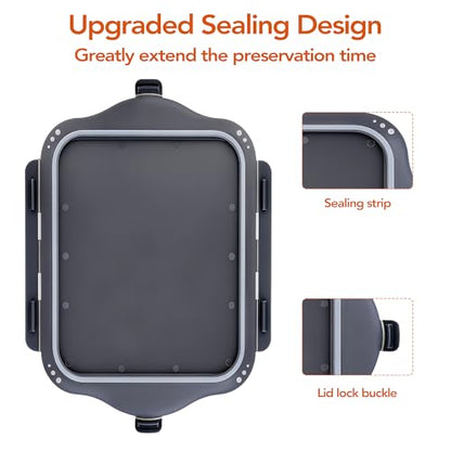 QiMH Collapsible BBQ Prep Tub, Picnic Basket with Lid Foldable Dish Basin, Washing and Draining Veggies Fruits, Food Grade Portable Cutting Board for Camping, Traveling, and Kitchen - color: Gray