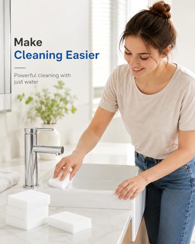Magic Eraser, 50 Pack Magic Eraser Sponge Melamine Sponge Cleaning Eraser, Magic Erasers in Bulk Extra Durable Magic Sponges Eraser for Furniture, Bathroom, Bathtub, Sink, Floor, Baseboard