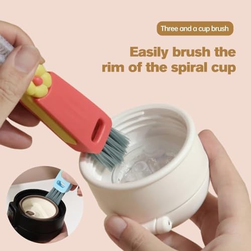3 in 1 Cup Lid Cleaning Brush, Multifunctional Cleaning Brush Portable Cup Lid Cleaner for Bottle Gap Tight Spaces Cup, Portable Cup Lid Cleaner, 1 Pcs Red - color: 1 Pcs Red
