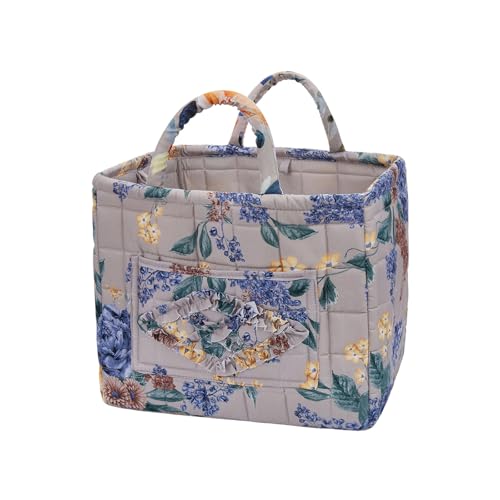 Boho Fabric Storage Basket, Large Capacity Laundry Basket, 12.2'' x 10.23'' x 10.23'' Collapsible Laundry Hamper with Easy Carry Handles (A Multi-Color 6, L) - color: A Multi-Color 6