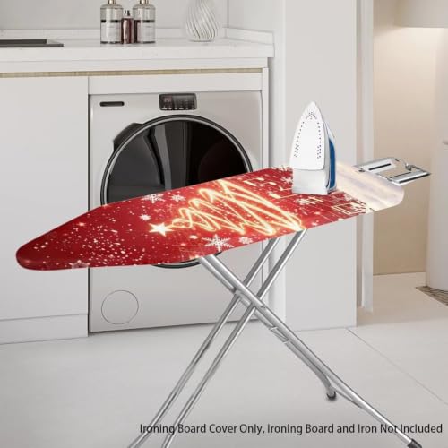 Christmas Tree Ironing Board Cover and Pad 15x54 Inch Standard Size Iron Board Covers Slip-Resistant Hook and Loop Design Fits Xmas Decor - color: Christmas Tree