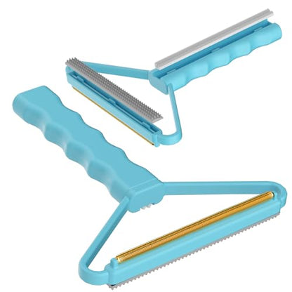 Lint Remover, Pet Hair Remover, Carpet Rake for Dog Cat Fur Removal 1 PCS - color: Blue With Gray