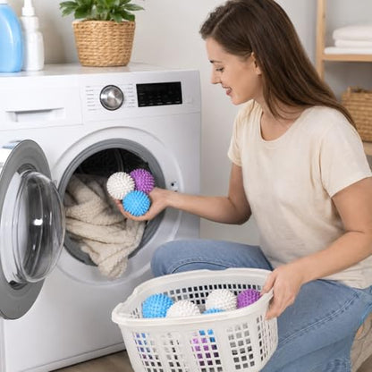 9 Pack Reusable Laundry Balls, 1.57 Inch Anti-Tangle Anti-Wrinkle Washing Machine Dryer Balls for Clothes Fabric Care