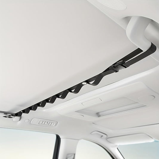 Car Clothes Hanging Rod, Adjustable Car Clothesline with Buckle, Portable Car Storage Organizer for Garment, Bag, Grocery, Travel Use (Black) - color: Black