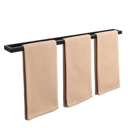 Alise 28 Inch Hand Towel Holder Black Towel Bar for Bathroom Wall Mounted - color: Black, size: 28-Inch