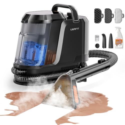 Uwant Carpet Cleaner Machine with Steam&Hot&Cold Water System 18Kpa Powerful Suction Upholstery Cleaner Machine with Pet Pro Cleaner for Pets, Carpet Steam Cleaner Set of 1