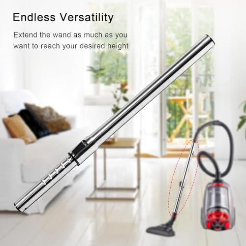 Eagles 1-1/4" Vacuum Extension Wands, 32mm Universal Stainless Steel Telescopic Hose Metal Vacuum Wand Hose Vacuum Cleaner Accessories Length 31"