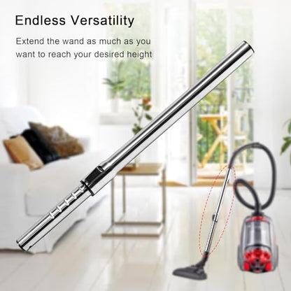 Eagles 1-1/4" Vacuum Extension Wands, 32mm Universal Stainless Steel Telescopic Hose Metal Vacuum Wand Hose Vacuum Cleaner Accessories Length 31"