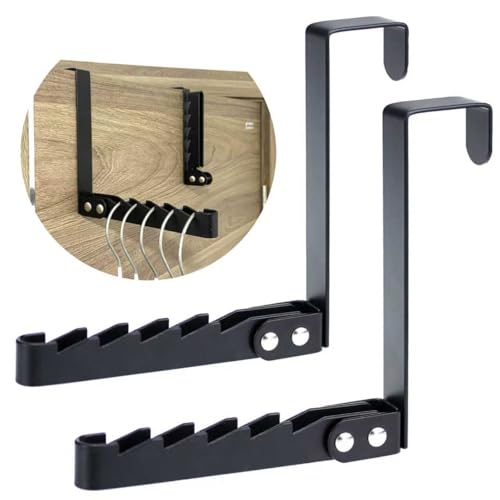 Collapsible Over The Door Hooks, 2 Pack Folding Drying Rack Hanger for Clothes & Coats, Indoor Laundry Room, Bathroom & Dorm, Space-Saving Compact Small Space Portable Black - color: Black