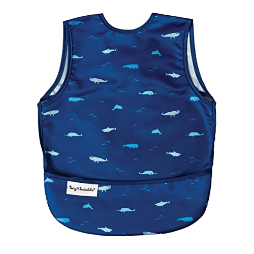 Tiny Twinkle Mess Proof Baby Bib for Boys | Waterproof Toddler Bib for Eating | Baby Apron for Feeding, Machine Washable | Perfect Shower Gift (Ocean Life, 6–24M) - color: Ocean Life, size: Small 6-24 Months
