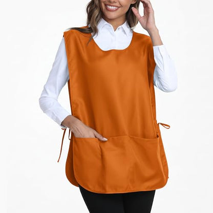 Xeoxarel Unisex Cobbler Apron with 3 Deep Pockets, Smock Vest Apron - color: 7 Pack - Orange