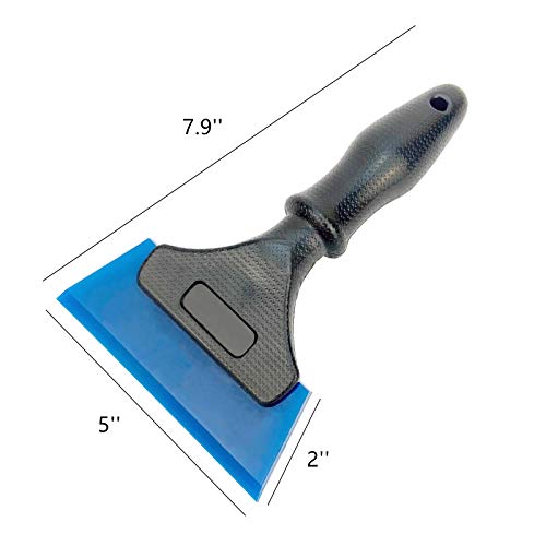 Heavy Duty Car Windshield Squeegee Rubber Shower Squeegee Water Blade Ice Scraper Rubber Squeegee Glass Wiper with Non-Slip Handle for Bathroom Cleaning, Window Tinting, 8Inch - color: Plastic