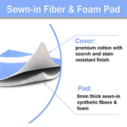 SheeChung 14"x42" Over The Door Ironing Board Cover and Pad,Heat Resistance - color: Blue+leaf, size: 14"L x 42"W