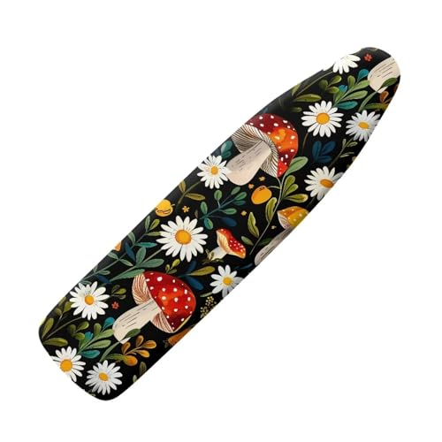 Ironing Board Cover Mushroom Ironing Board Protector Easy to Install and Remove 15" x 54" Heavy Duty Iron Pad Dust Covers Home Aceessories Decorations - color: Mushroom Daisy