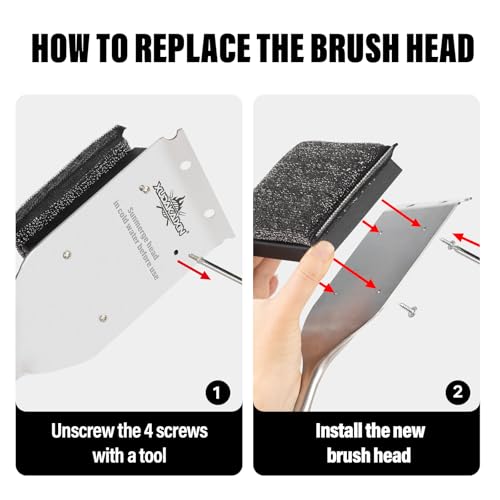 XUDAKAIXIN Grill Brush Bristle Free,Unique Steel Fibers Pad [Safe & Efficient] Perfect for Any Grill/Flat Tops Griddles,Safe Grill Cleaner for Outdoor Grill,Gifts for Men/Dad - style: XUDAKAIXIN Steam Grush Brush Style 2