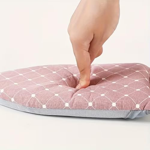 Portable Handheld Ironing Boards, Pink Plaid Compact Travel Ironing Pad with Anti-Slip Surface, Battery-Free Wrinkle Release Ironing Mat for Home Office Hotel Delicate Garments Travel Clothing Care