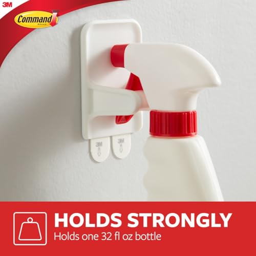 Command Spray Bottle Hangers, Holds up to 32 fl oz, 2 Hangers with 4 Strips, Damage-Free Spray Bottle Holder Wall Mount to Cabinet, Kitchen, or Under Sink (Pack of 6) - size: 2 Spray Bottle Holders (Pack of 6)